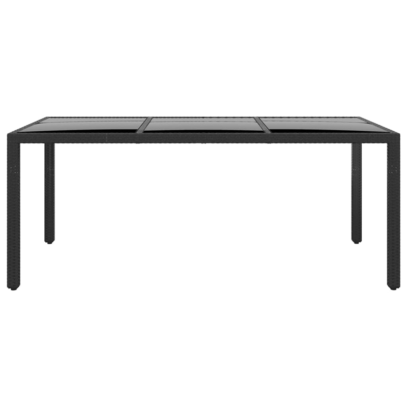 Afuera Living Contemporary Synthetic Poly Rattan Garden Dining Set in Black