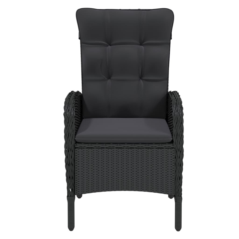 Afuera Living Contemporary Synthetic Poly Rattan Garden Dining Set in Black