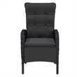 Afuera Living Contemporary Synthetic Poly Rattan Garden Dining Set in Black