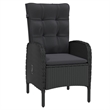 Afuera Living Contemporary Synthetic Poly Rattan Garden Dining Set in Black