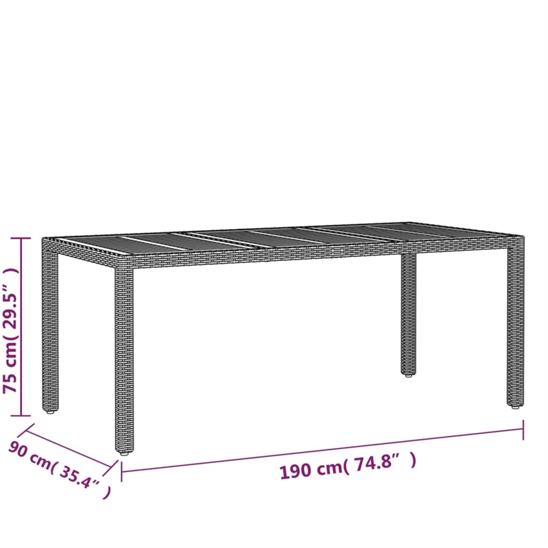 Afuera Living Contemporary Synthetic Poly Rattan Garden Dining Set in Black