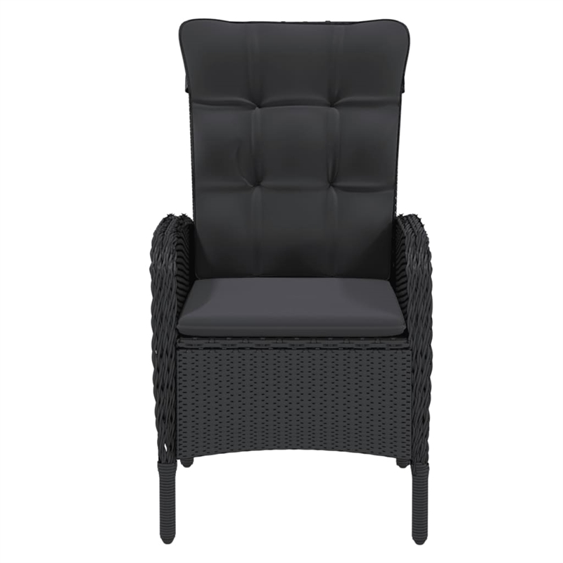 Afuera Living Contemporary Synthetic Poly Rattan Garden Dining Set in Black