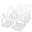 Afuera Living Medium Foldable Outdoor Dining Set in White Plastic