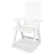 Afuera Living Medium Foldable Outdoor Dining Set in White Plastic