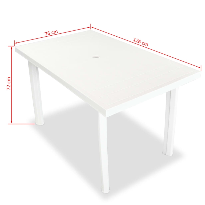 Afuera Living Medium Foldable Outdoor Dining Set in White Plastic