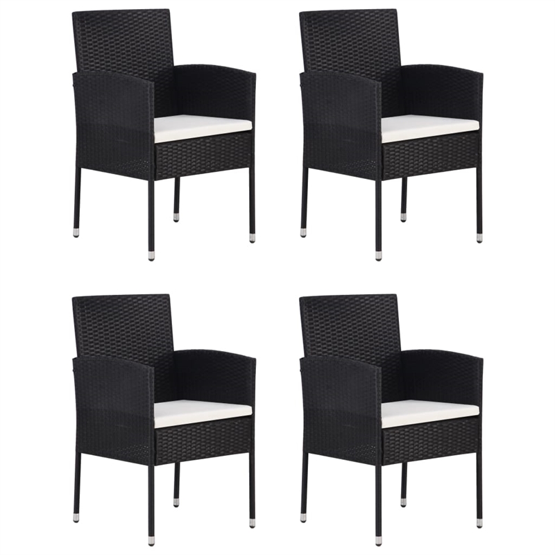 Afuera Living PE Rattan Medium Durable Garden Dining Set in Black