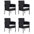 Afuera Living PE Rattan Medium Durable Garden Dining Set in Black