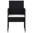 Afuera Living PE Rattan Medium Durable Garden Dining Set in Black