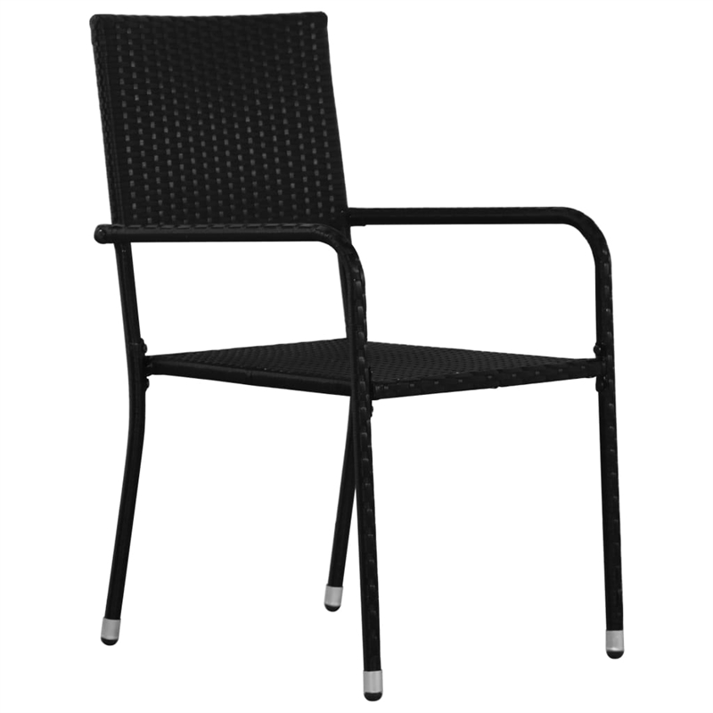 Afuera Living Poly Rattan/Powder-Coated Steel Dining Set in Black