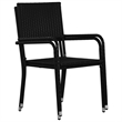 Afuera Living Poly Rattan/Powder-Coated Steel Dining Set in Black
