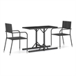 Afuera Living Poly Rattan/Powder-Coated Steel Dining Set in Black