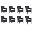 Afuera Living Poly Rattan 9 Piece Rectangular Dining Set in Black