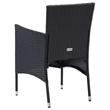 Afuera Living Poly Rattan 9 Piece Rectangular Dining Set in Black