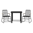 Afuera Living PVC Rattan Small Durable Garden Dining Set in Black