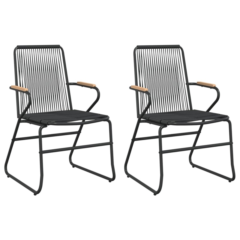 Afuera Living PVC Rattan Small Durable Garden Dining Set in Black
