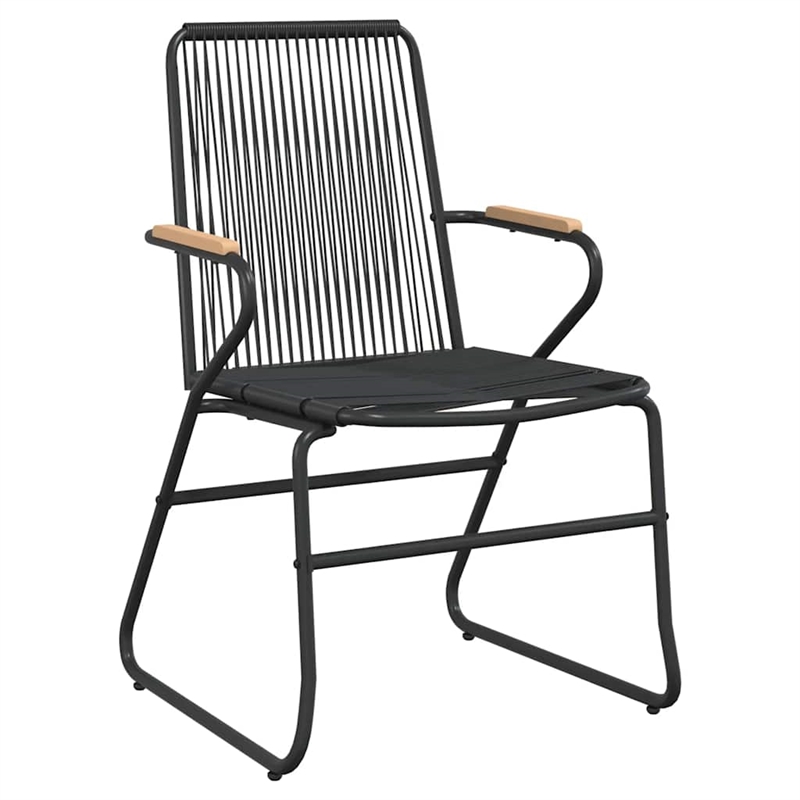 Afuera Living PVC Rattan Small Durable Garden Dining Set in Black