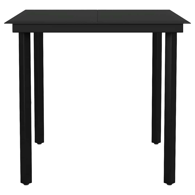 Afuera Living PVC Rattan Small Durable Garden Dining Set in Black