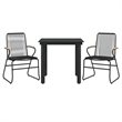 Afuera Living PVC Rattan Small Durable Garden Dining Set in Black