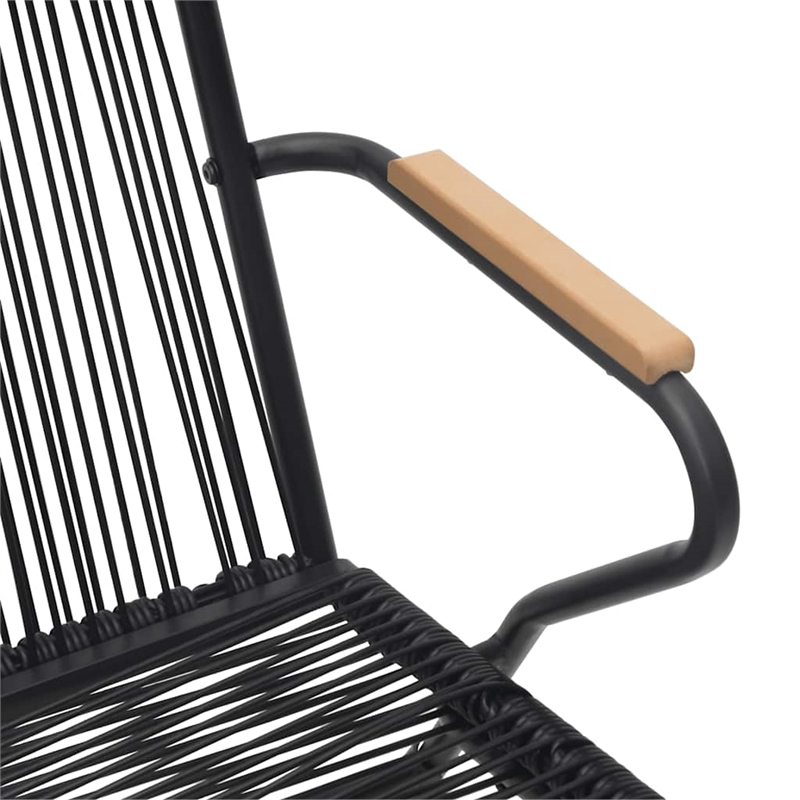 Afuera Living PVC Rattan Small Durable Garden Dining Set in Black