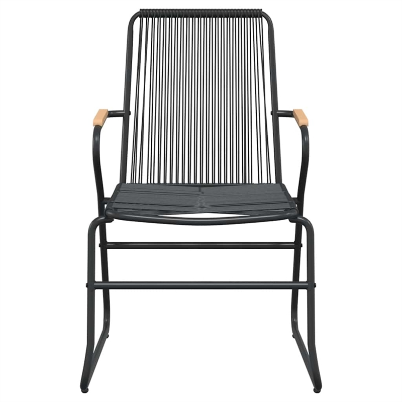 Afuera Living PVC Rattan Small Durable Garden Dining Set in Black