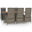 Afuera Living PE Rattan Large Garden Dining Set in Gray/Dark Gray