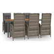 Afuera Living PE Rattan Large Garden Dining Set in Gray/Dark Gray