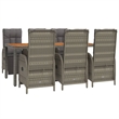 Afuera Living PE Rattan Large Garden Dining Set in Gray/Dark Gray