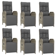 Afuera Living PE Rattan Large Garden Dining Set in Gray/Dark Gray