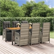 Afuera Living PE Rattan Large Garden Dining Set in Gray/Dark Gray
