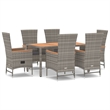 Afuera Living PE Rattan 7 Piece Modular Garden Dining Set in Gray