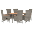 Afuera Living PE Rattan 7 Piece Modular Garden Dining Set in Gray