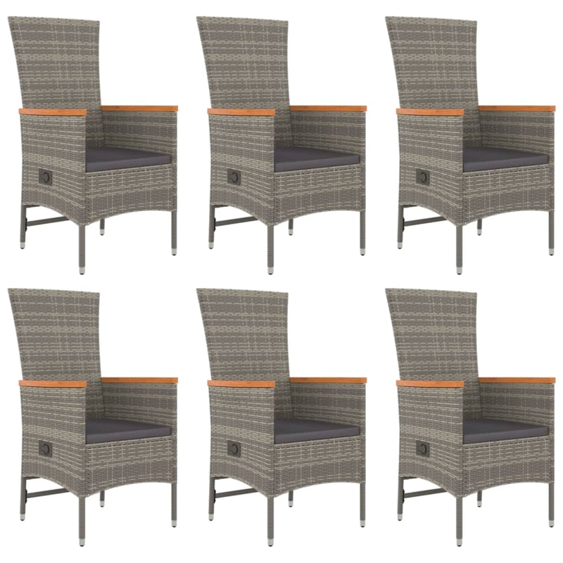 Afuera Living PE Rattan 7 Piece Modular Garden Dining Set in Gray