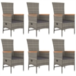 Afuera Living PE Rattan 7 Piece Modular Garden Dining Set in Gray