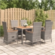 Afuera Living PE Rattan 7 Piece Modular Garden Dining Set in Gray