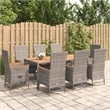Afuera Living PE Rattan Large Garden Dining Set in Gray/Dark Gray