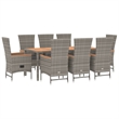 Afuera Living PE Rattan Large Garden Dining Set in Gray/Dark Gray