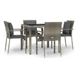 Afuera Living PE Rattan Compact Modular Garden Dining Set in Gray