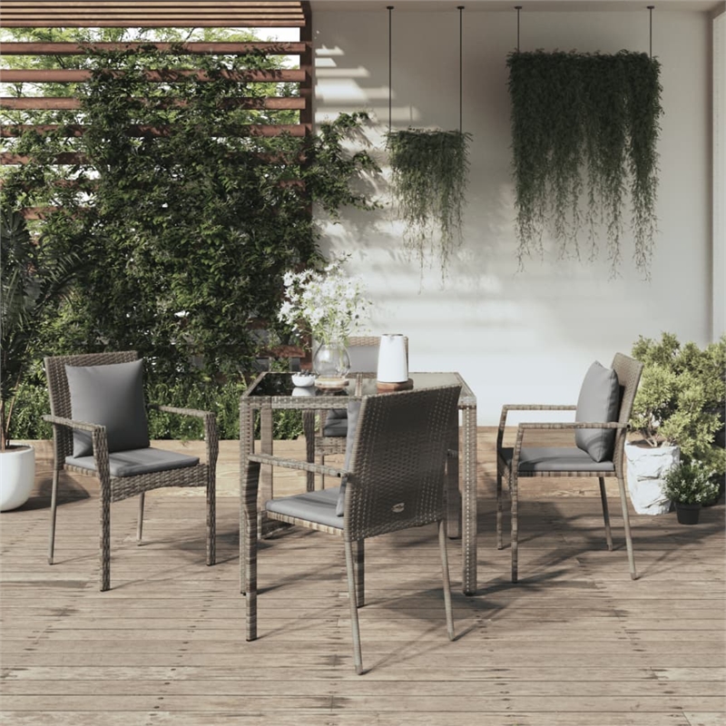 Afuera Living PE Rattan Compact Modular Garden Dining Set in Gray