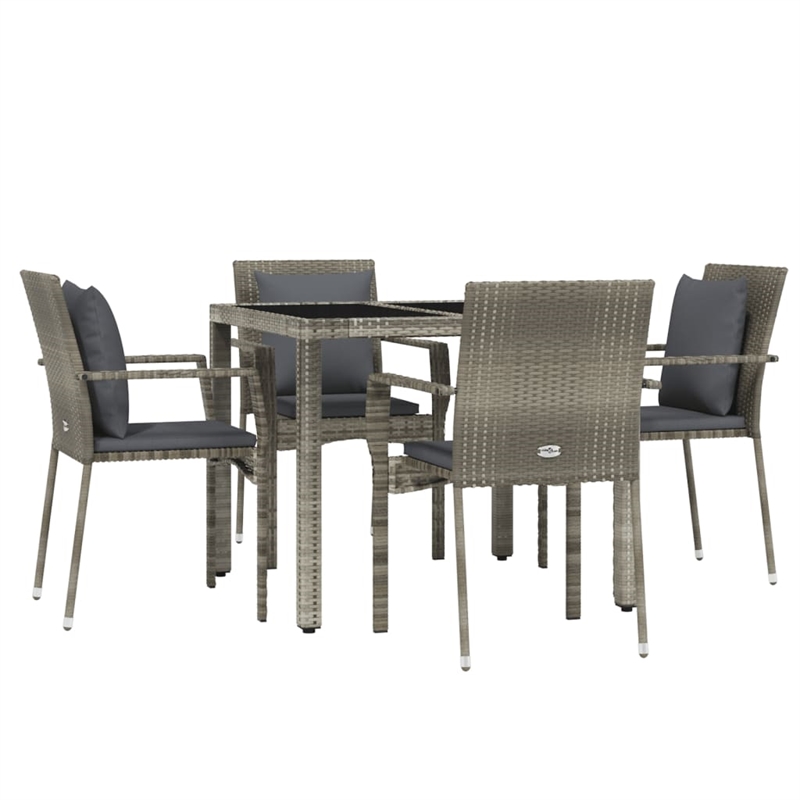 Afuera Living PE Rattan Compact Modular Garden Dining Set in Gray