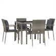 Afuera Living PE Rattan Compact Modular Garden Dining Set in Gray