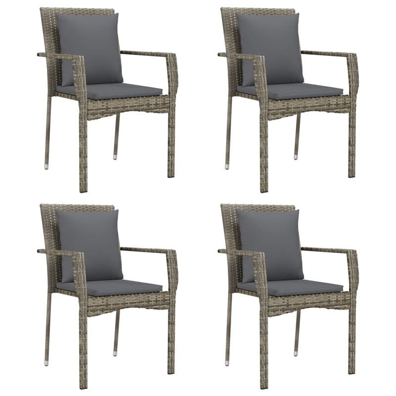Afuera Living PE Rattan Compact Modular Garden Dining Set in Gray