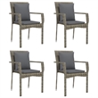 Afuera Living PE Rattan Compact Modular Garden Dining Set in Gray