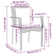 Afuera Living PE Rattan Compact Modular Garden Dining Set in Gray