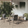 Afuera Living PE Rattan Compact Modular Garden Dining Set in Gray