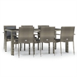 Afuera Living PE Rattan 7 Piece Durable Garden Dining Set in Gray
