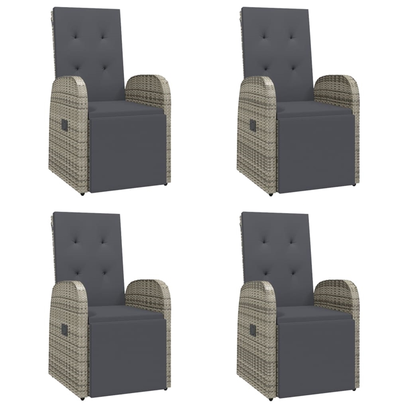 Afuera Living PE Rattan 5 Piece Modular Garden Dining Set in Gray
