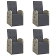 Afuera Living PE Rattan 5 Piece Modular Garden Dining Set in Gray
