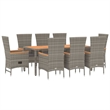Afuera Living PE Rattan 9 Piece Modular Garden Dining Set in Gray