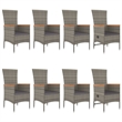 Afuera Living PE Rattan 9 Piece Modular Garden Dining Set in Gray