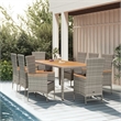 Afuera Living PE Rattan 9 Piece Modular Garden Dining Set in Gray